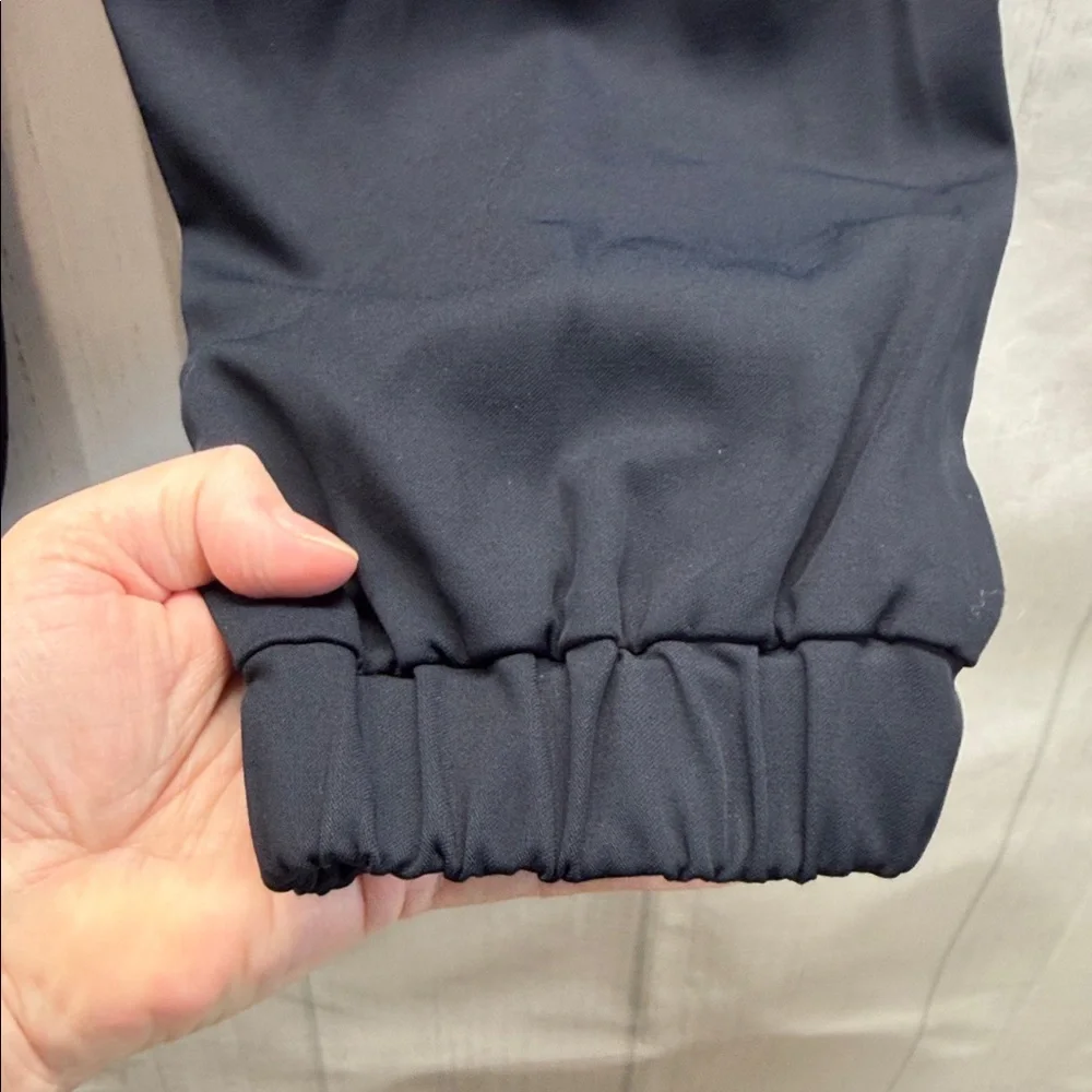 COS Navy Blue Rayon Wool Blend Dressy High Waist Pull On Cropped Jogger Pants